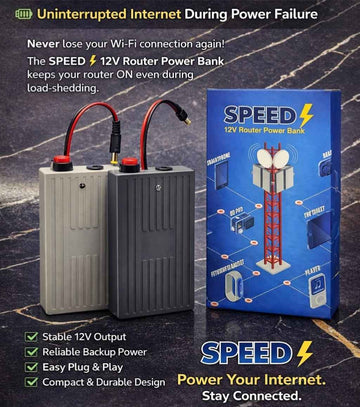 Speed 12V Router Power Bank Mini UPS 7 Hours For WiFi Router - 20,000 mAh